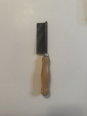 Vintage Black Champion Brass Spine Comb Wood Handle 8.5” Barber Salon Grooming